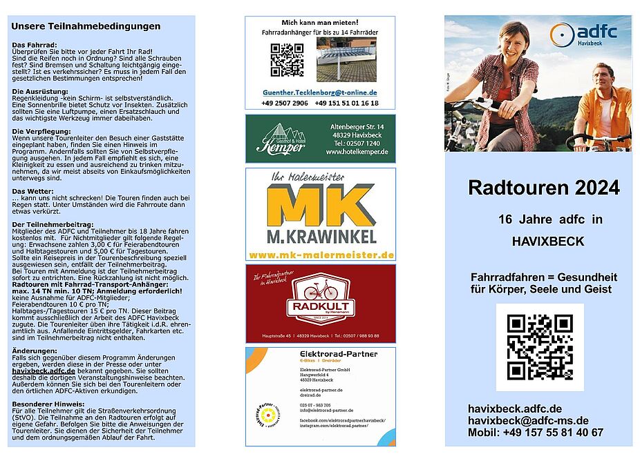 RTP_2024_S_1 Bild von Außenseite Radtourenprogramm 2024 Havixbeck