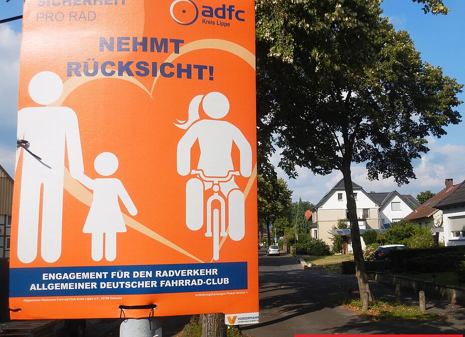 ADFC Lippe Plakat Rücksicht aller Verkehrsteilnehmer ADFC Lippe - Rücksichtnahme aller Verkehrsteilnehmer