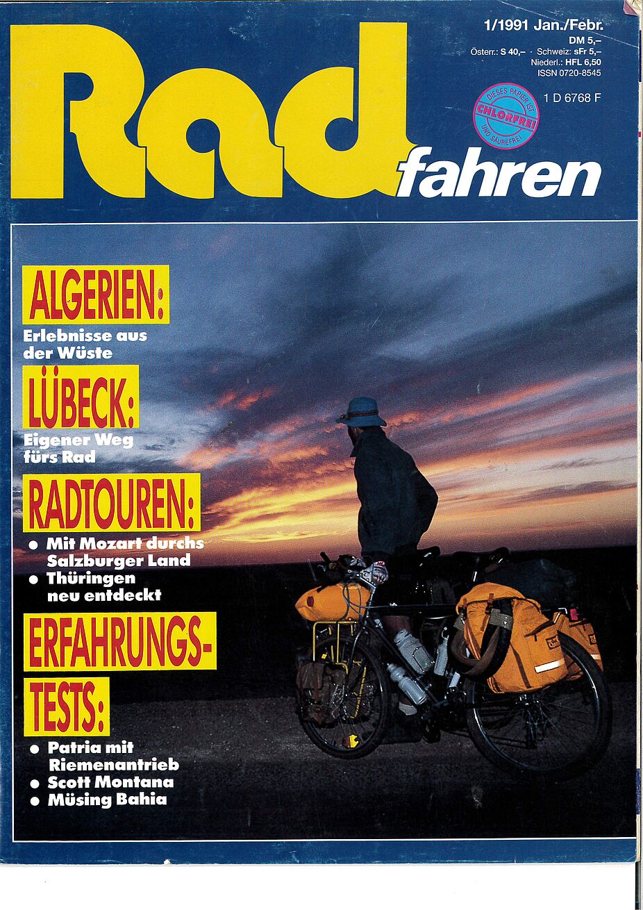 RADFAHREN ADFC Verbandszeitschrift Ausgabe Januar 1991 - Titel RADFAHREN ADFC Verbandszeitschrift Ausgabe Januar 1991 - Titel
