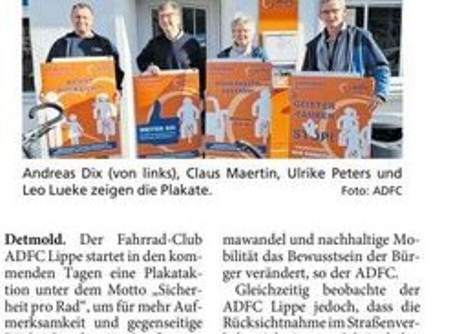 Lippische Landeszeitung 19. März 2026 Presseartikel zum Kampagnenstart Lippische Landeszeitung 19. März 2026 Presseartikel zum Kampagnenstart