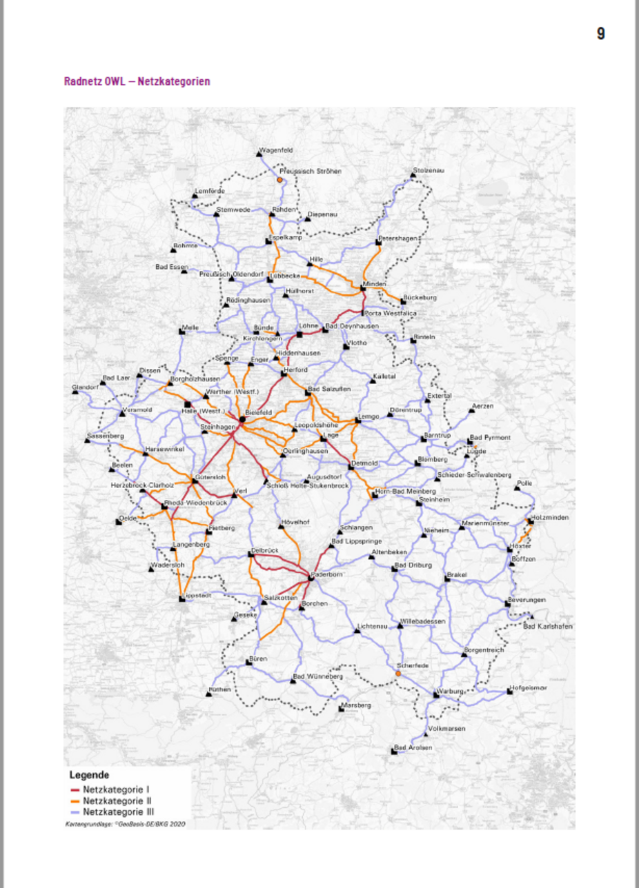 UrbanLand OWL - Radkarte OWL Radverkehrsnetz OWL Übersichtskarte