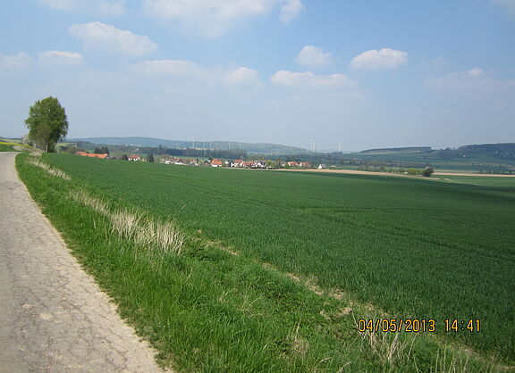 Im ländlichen Stadtgebiet von Blomberg mit aussichtsreichen leichten Hügeln - Rote Kuhle bei Großenmarpe     