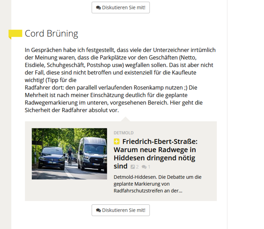 2023 06 02 LZ Bericht mit Leserbrief 02.06.23 LZ Online - Bericht mit Leserbrief zum Thema Friedrich-Ebert-Straße