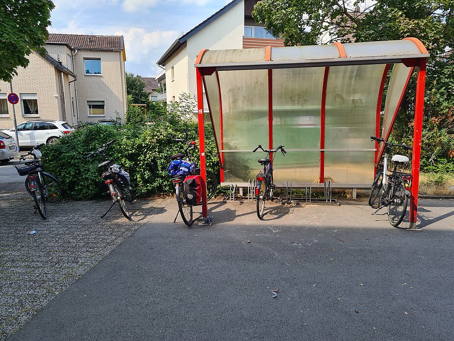 Fahrradabstellanlage - typische Situation im Einzelhandel Fahrradabstellanlage - typische Situation im Einzelhandel