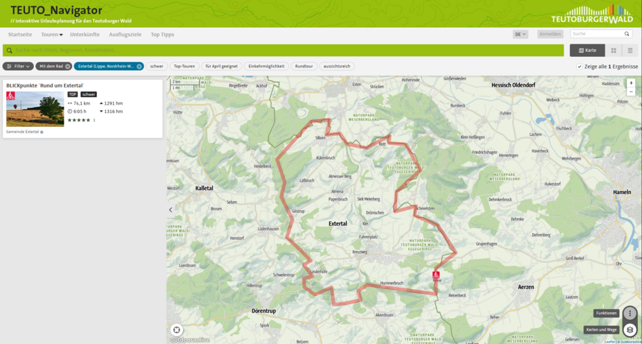 Extertal Radtouren Karte Teutonavigator Extertal Radtouren Karte Teutonavigator