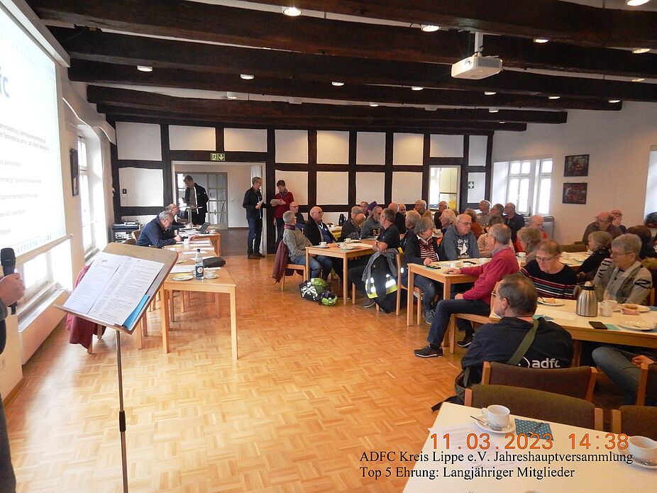 ADFC Lippe e.V. Jahreshauptversammlung 11. März 2023 Jahreshauptversammlung 11.03.2023 - Top 5. Ehrung langjähriger Mitglieder