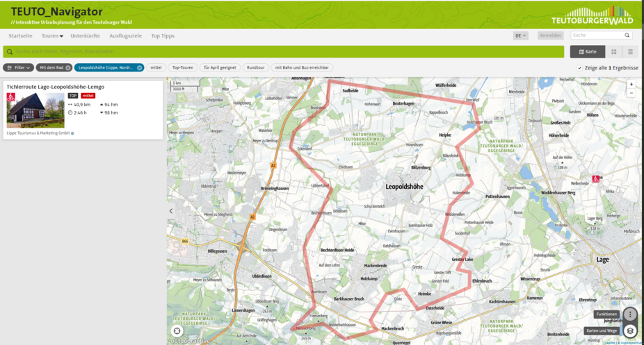 Leopoldshöhe Radtouren Karte Teutonavigator Leopoldshöhe Radtouren Karte Teutonavigator