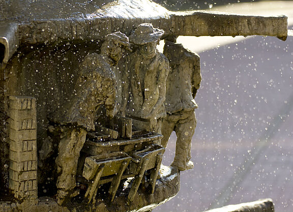 Brunnen auf dem Marktplatz der Stadt Lage