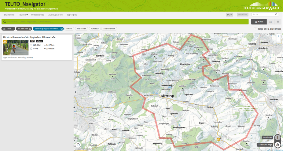 Dörentrup Radtouren Karte Teutonavigator Dörentrup Radtouren Karte Teutonavigator