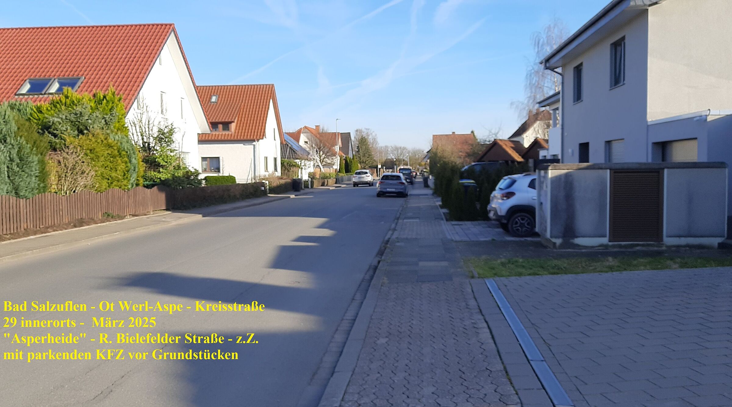 Bad Salzuflen - Diskussion kostenfrei parkende KFZ auf öffentlicher Straße oder "Mehr Platz für`s Rad" und die Verkehrssicherheit von Radfahrenden