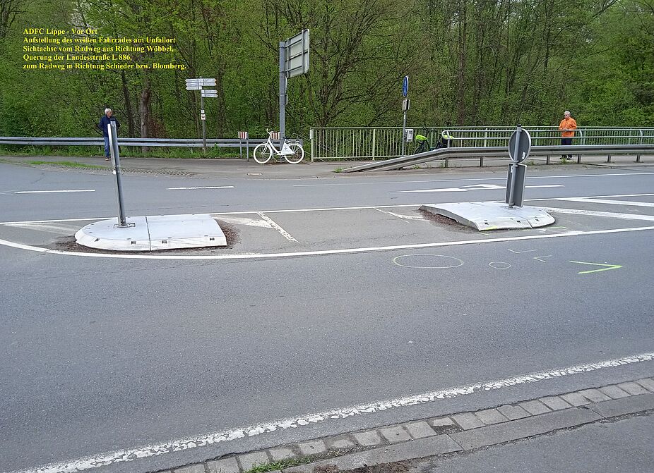 Ghostbike - Aufstellort an der Querung der L 887 Nessenberg Ghostbike - Aufstellort an der Querung der L 887 Nessenberg 25.04.25