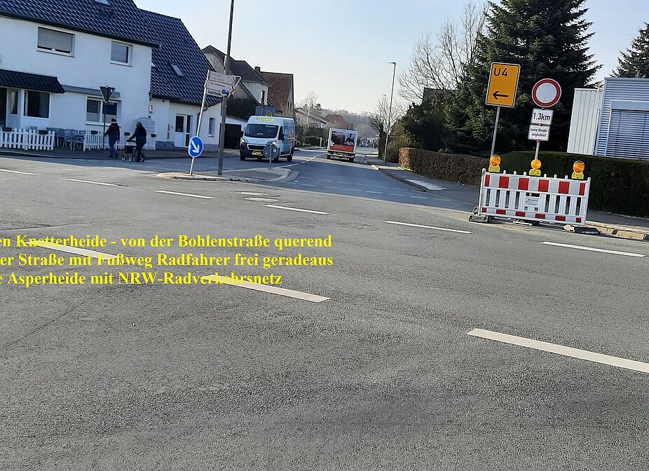 adfc lippe - bad salzuflen - asperheide, einfahrt von bielefelder straße adfc lippe - bad salzuflen - asperheide, einfahrt von bielefelder straße