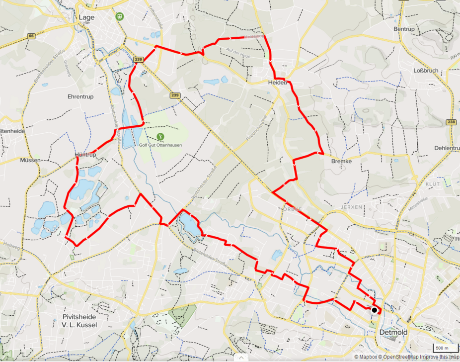 Detmold 2 Karte Seenplatte Lage Heiden Fachwerdorf Detmold 2. Tour Karte - Im Werretal und den Seenplatte nach Heiden und zum Fachwerkdorf