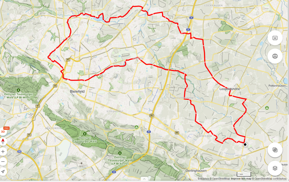 oerlinghausen 1.tour karte bielefeld obersee Übersichtskarte Bhf. Helpup - Bielefeld - Obersee - Leopoldshöhe