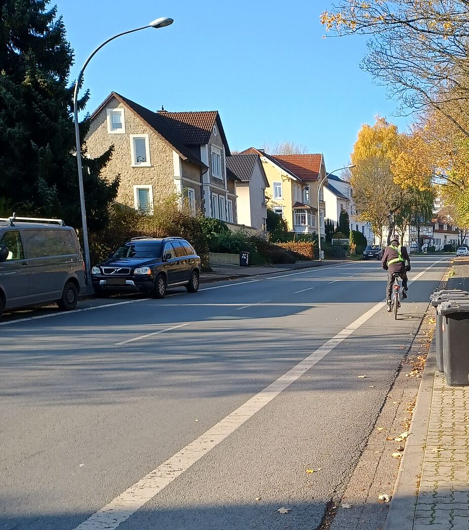 Detmold - Friedrich-Ebert-Staße vor dem Ratsbeschluß - PKW-Stellplätze Detmold - Parkende PKW entlang der Friedrich-Ebert-Straße