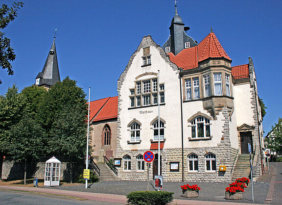 Barntrup - historisches Rathaus an der Hauptstraße