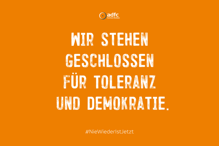 2024 niewiederistjetzt kampagne adfc nrw NieWiederIstJetzt -- Aufruf des ADFC in Deutschland