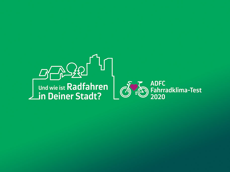 ADFC Fahrradklima-Test 2020 Key Visual Fahrradklima-Test Keyvisual grün